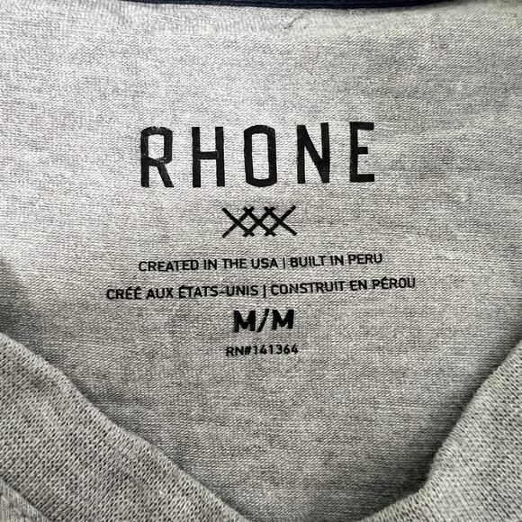 Rhone Men's V-Neck Tee T-Shirt Size Medium Gray Pima Cotton Peru - Picture 5 of 10